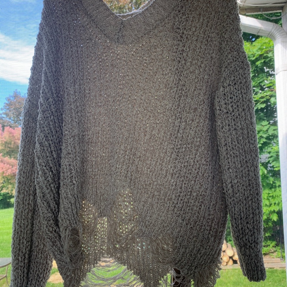 Peach Love Distressed Sweater